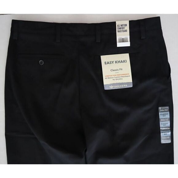 Dockers x Levi Strauss Men's Sz 36x32 Black Easy Classic Fit Khaki Stretch Pants - Picture 7 of 10